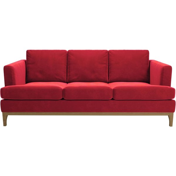 Scarlett 3 Seater Sofa, dark red, Leg colour: wax black