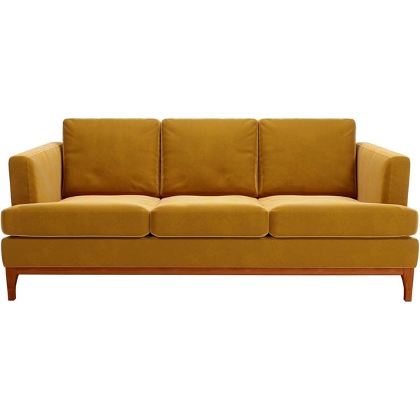 Scarlett 3 Seater Sofa, mustard, Leg colour: aveo