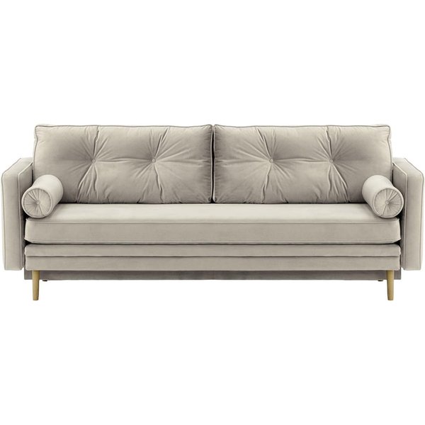 Mossa Sofa Bed with Storage, silver, Leg colour: wax black