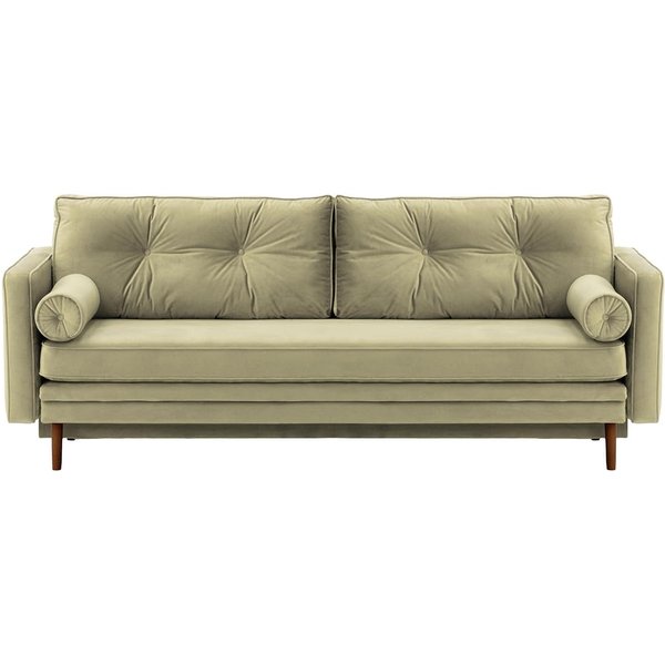 Mossa Sofa Bed with Storage, mink, Leg colour: dark oak