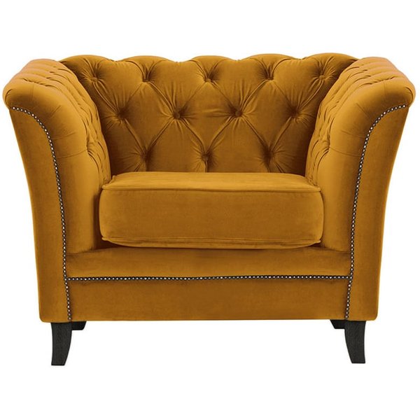 Karin Armchair, mustard, Leg colour: black