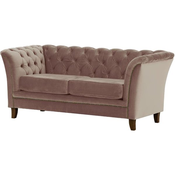 Karin 2 Seater Sofa, lilac, Leg colour: dark oak