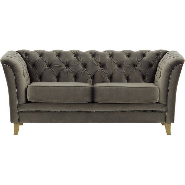Karin 2 Seater Sofa, grey, Leg colour: like oak