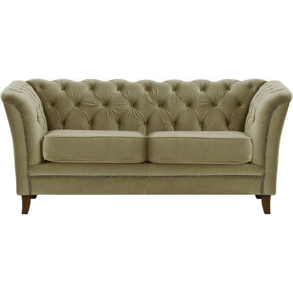 Karin 2 Seater Sofa, mink, Leg colour: dark oak