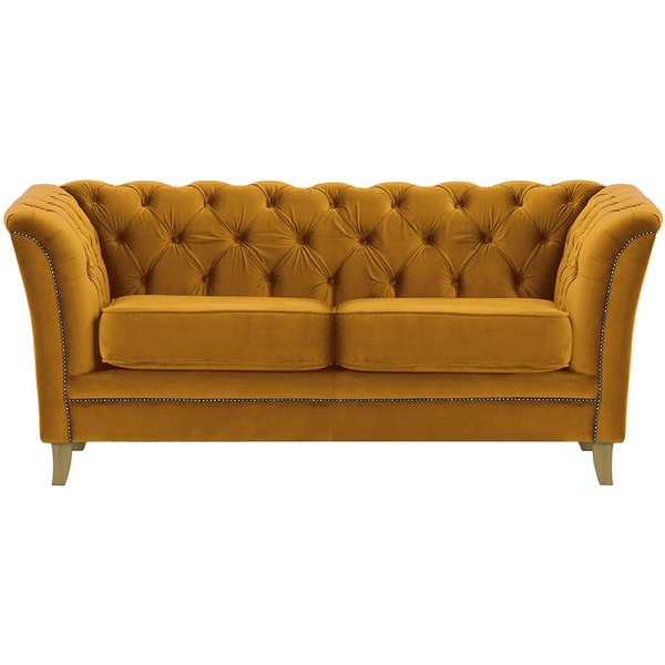 Karin 2 Seater Sofa, mustard, Leg colour: like oak