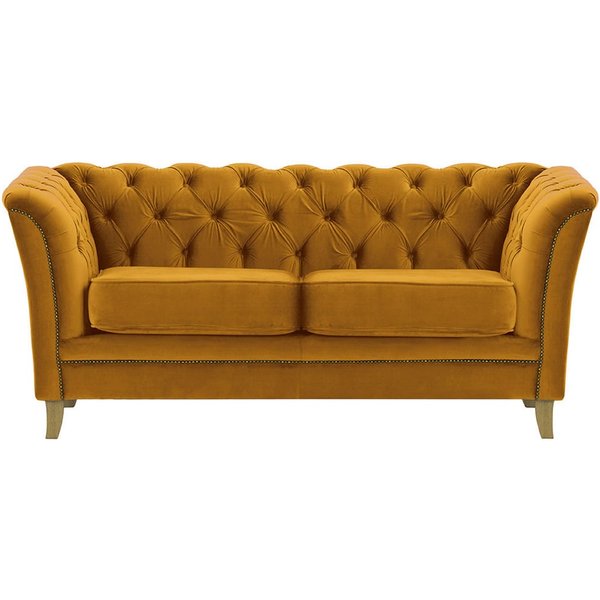 Karin 2 Seater Sofa, mustard, Leg colour: like oak