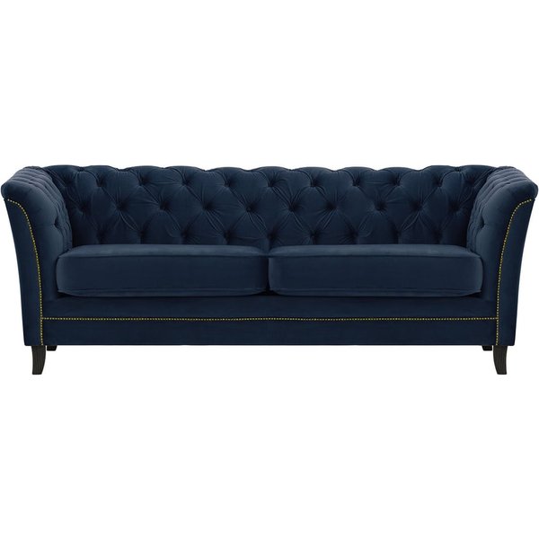 Karin 3 Seater Sofa, blue, Leg colour: black
