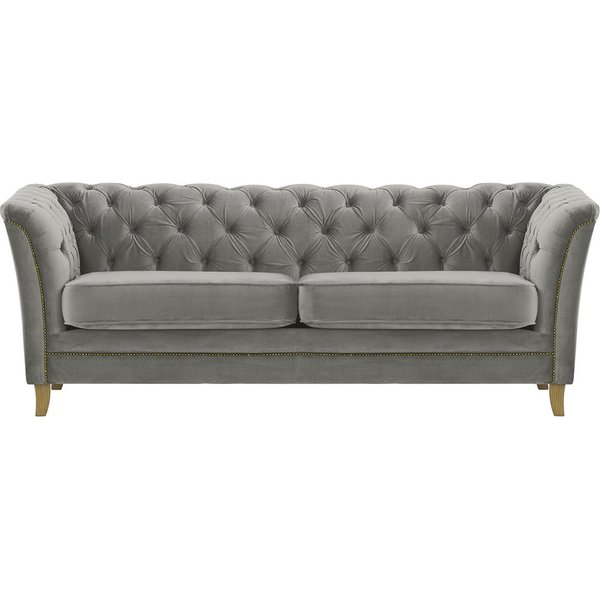 Karin 3 Seater Sofa, silver, Leg colour: like oak