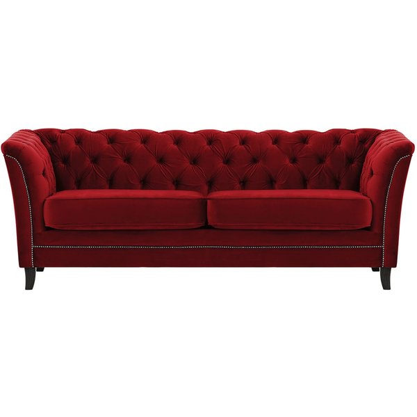 Karin 3 Seater Sofa, dark red, Leg colour: black