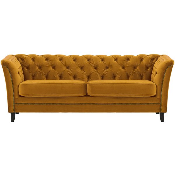 Karin 3 Seater Sofa, mustard, Leg colour: black