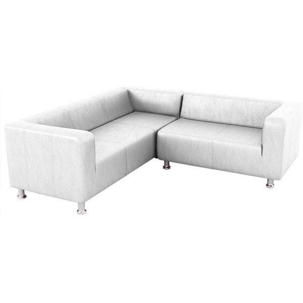 Scala Faux Leather Corner Sofa, White - Casco white