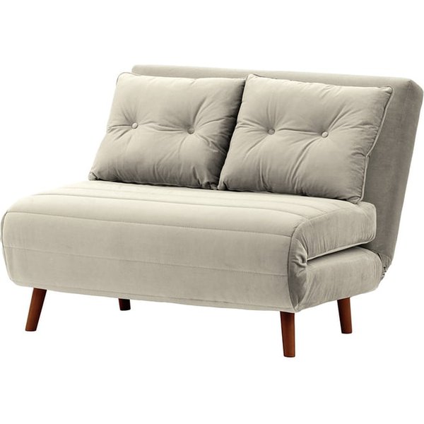 Flic Small Sofa Bed - width 103 cm, silver, Leg colour: aveo