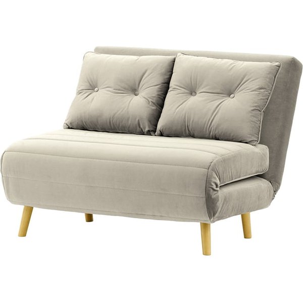 Flic Small Sofa Bed - width 103 cm, silver, Leg colour: like oak