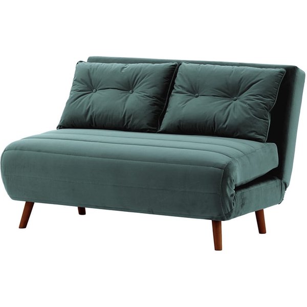 Flic Double Sofa Bed - width 120 cm, dirty blue, Leg colour: aveo