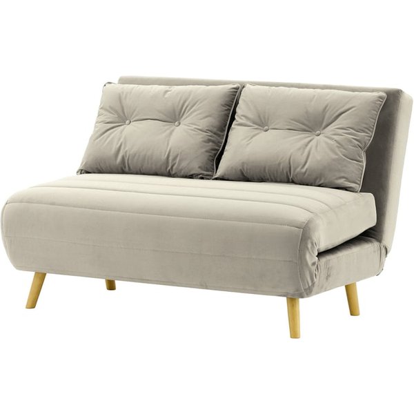 Flic Double Sofa Bed - width 120 cm, silver, Leg colour: like oak