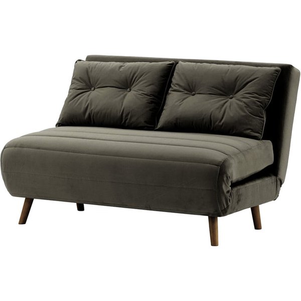 Flic Double Sofa Bed - width 120 cm, graphite, Leg colour: dark oak
