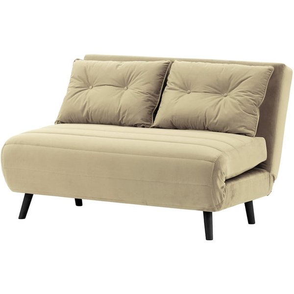 Flic Double Sofa Bed - width 120 cm, mink, Leg colour: black