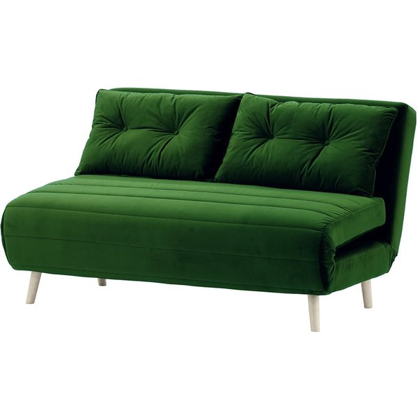 Flic Large Double Sofa Bed - width 142 cm, dark green, Leg colour: white