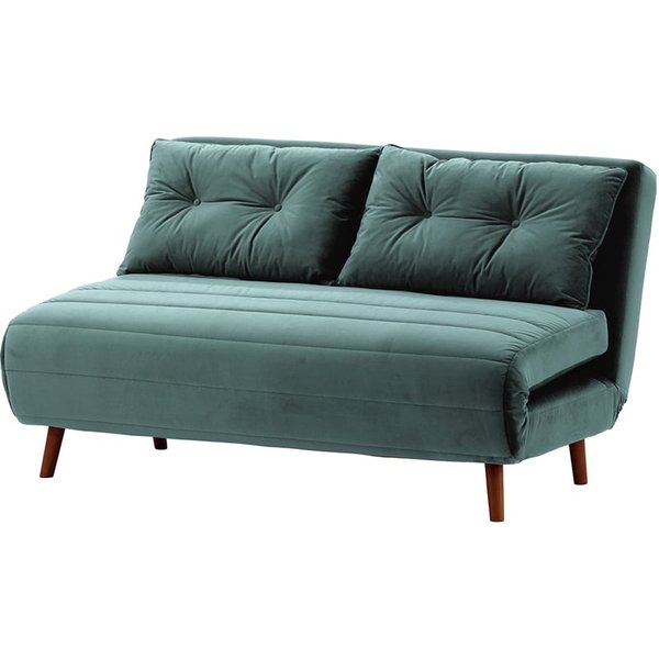Flic Large Double Sofa Bed - width 142 cm, dirty blue, Leg colour: aveo