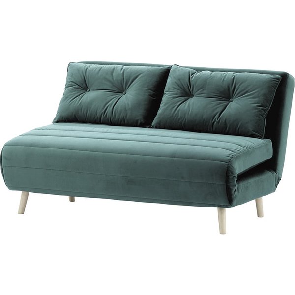 Flic Large Double Sofa Bed - width 142 cm, dirty blue, Leg colour: white