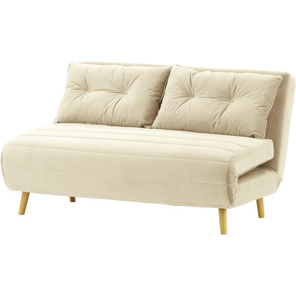 Flic Large Double Sofa Bed - width 142 cm, light beige, Leg colour: like oak