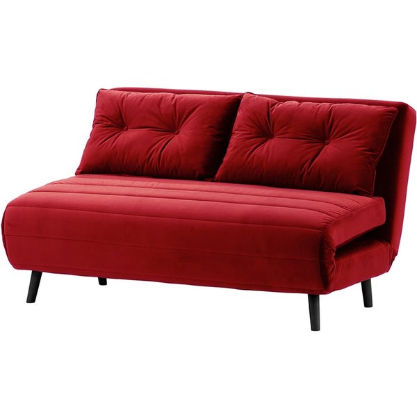 Flic Large Double Sofa Bed - width 142 cm, dark red, Leg colour: black