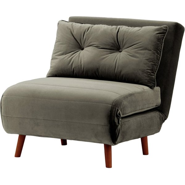 Flic Single Sofa Bed Chair - width 77 cm, graphite, Leg colour: aveo
