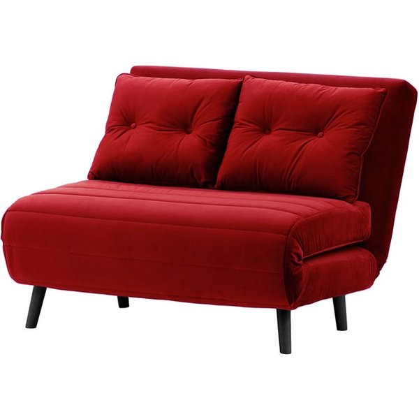 Flic Small Sofa Bed - width 103 cm, dark red, Leg colour: black