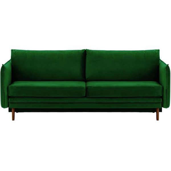 Nimbus Sofa Bed with Storage, dark green, Leg colour: dark oak