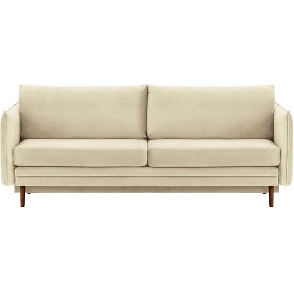 Nimbus Sofa Bed with Storage, light beige, Leg colour: dark oak