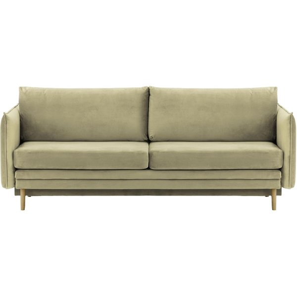 Nimbus Sofa Bed with Storage, mink, Leg colour: wax black