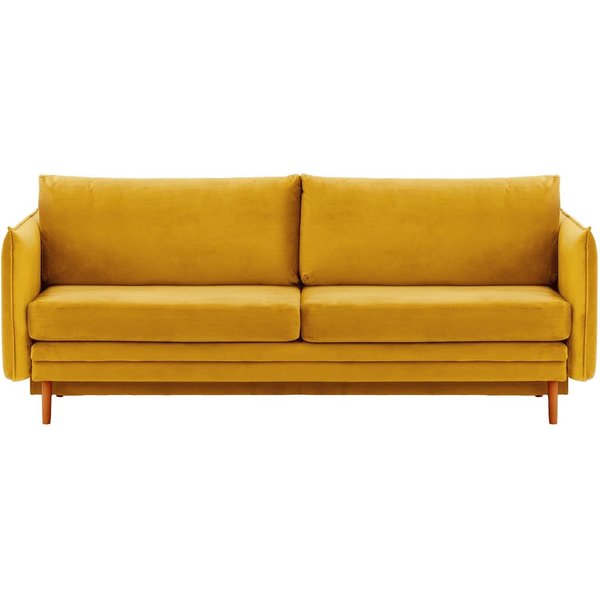 Nimbus Sofa Bed with Storage, mustard, Leg colour: aveo