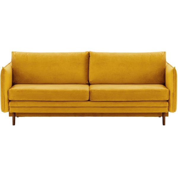 Nimbus Sofa Bed with Storage, mustard, Leg colour: dark oak