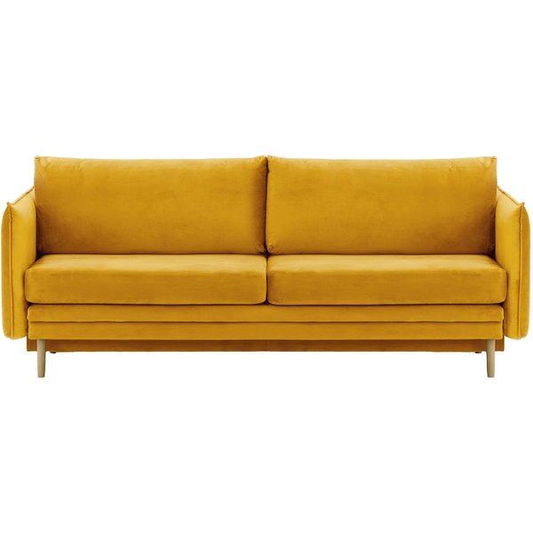 Nimbus Sofa Bed with Storage, mustard, Leg colour: wax black