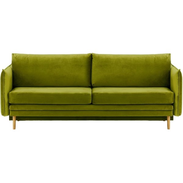 Nimbus Sofa Bed with Storage, olive green, Leg colour: like oak
