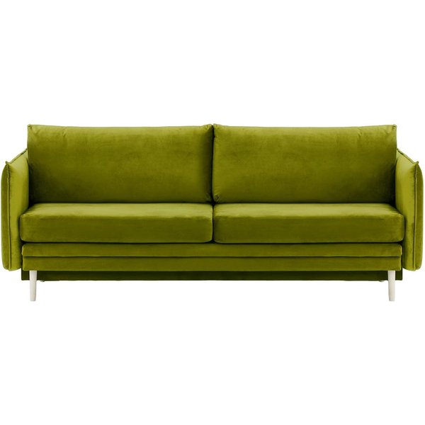 Nimbus Sofa Bed with Storage, olive green, Leg colour: white