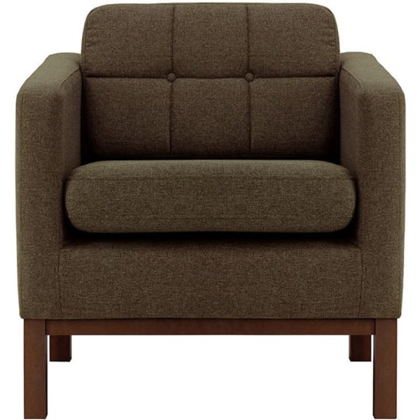 Normann Armchair, brown, Leg colour: dark oak