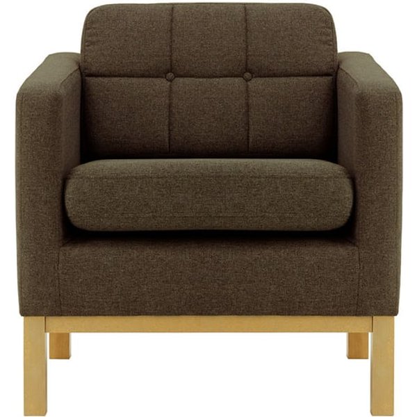 Normann Armchair, brown, Leg colour: like oak