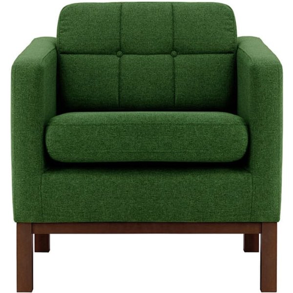 Normann Armchair, dark green, Leg colour: dark oak