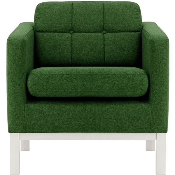 Normann Armchair, dark green, Leg colour: white