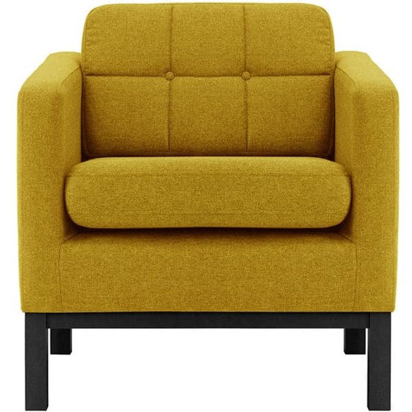 Normann Armchair, mustard, Leg colour: black