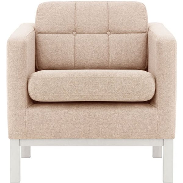 Normann Armchair, pastel pink, Leg colour: white