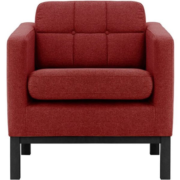 Normann Armchair, red, Leg colour: black