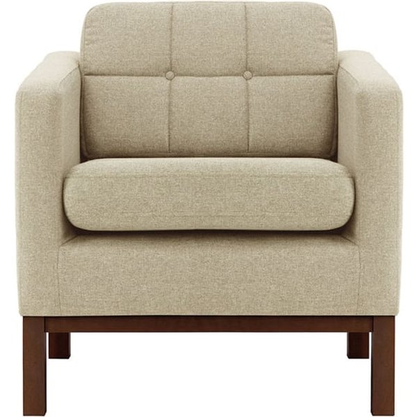 Normann Armchair, beige, Leg colour: dark oak