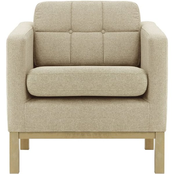 Normann Armchair, beige, Leg colour: wax black