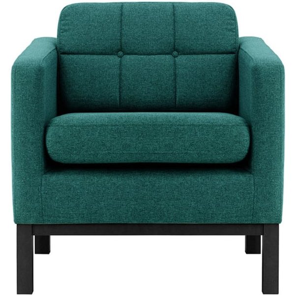 Normann Armchair, blue, Leg colour: black