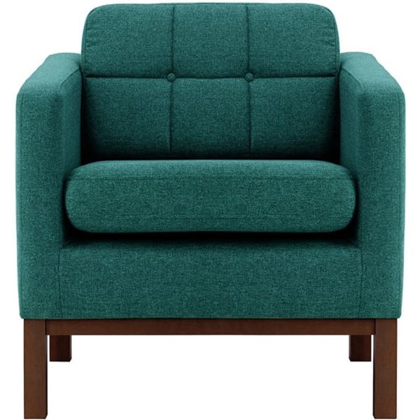 Normann Armchair, blue, Leg colour: dark oak