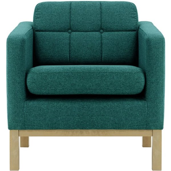 Normann Armchair, blue, Leg colour: wax black