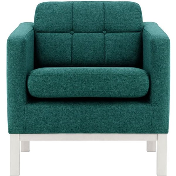 Normann Armchair, blue, Leg colour: white