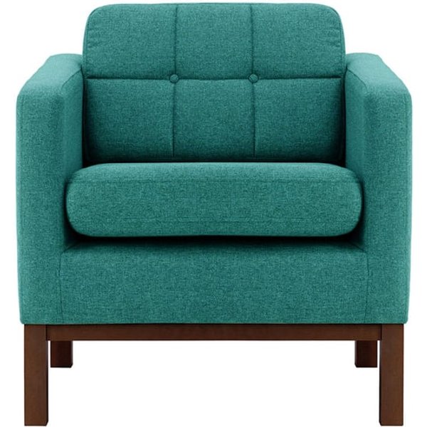 Normann Armchair, turquoise, Leg colour: dark oak